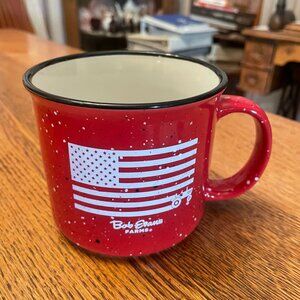 Bob Evans Farms Restaurant Red/White Speckled Flag Themed Coffee Cup Mug